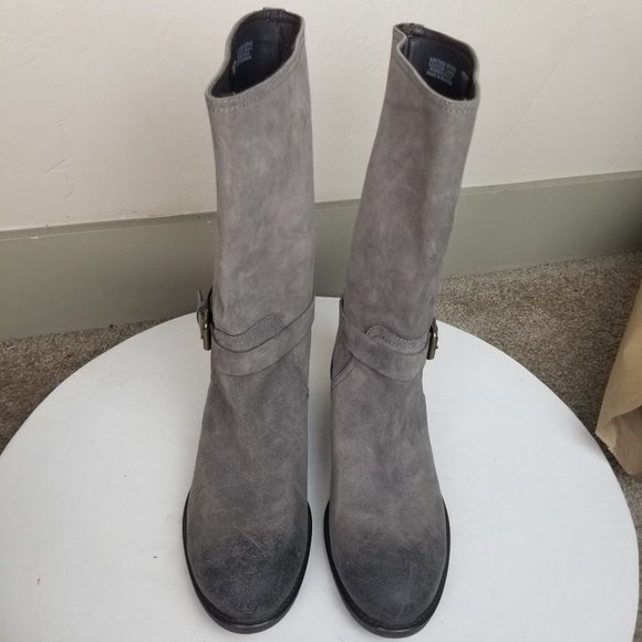 J. Crew Ryder Women's 9.5 Grey Suede Mid-Calf Dist - Picture 2 of 9